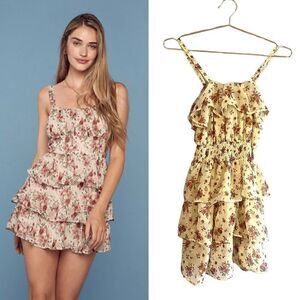 Chesley Cottagecore Floral Mini Dress | SZ M